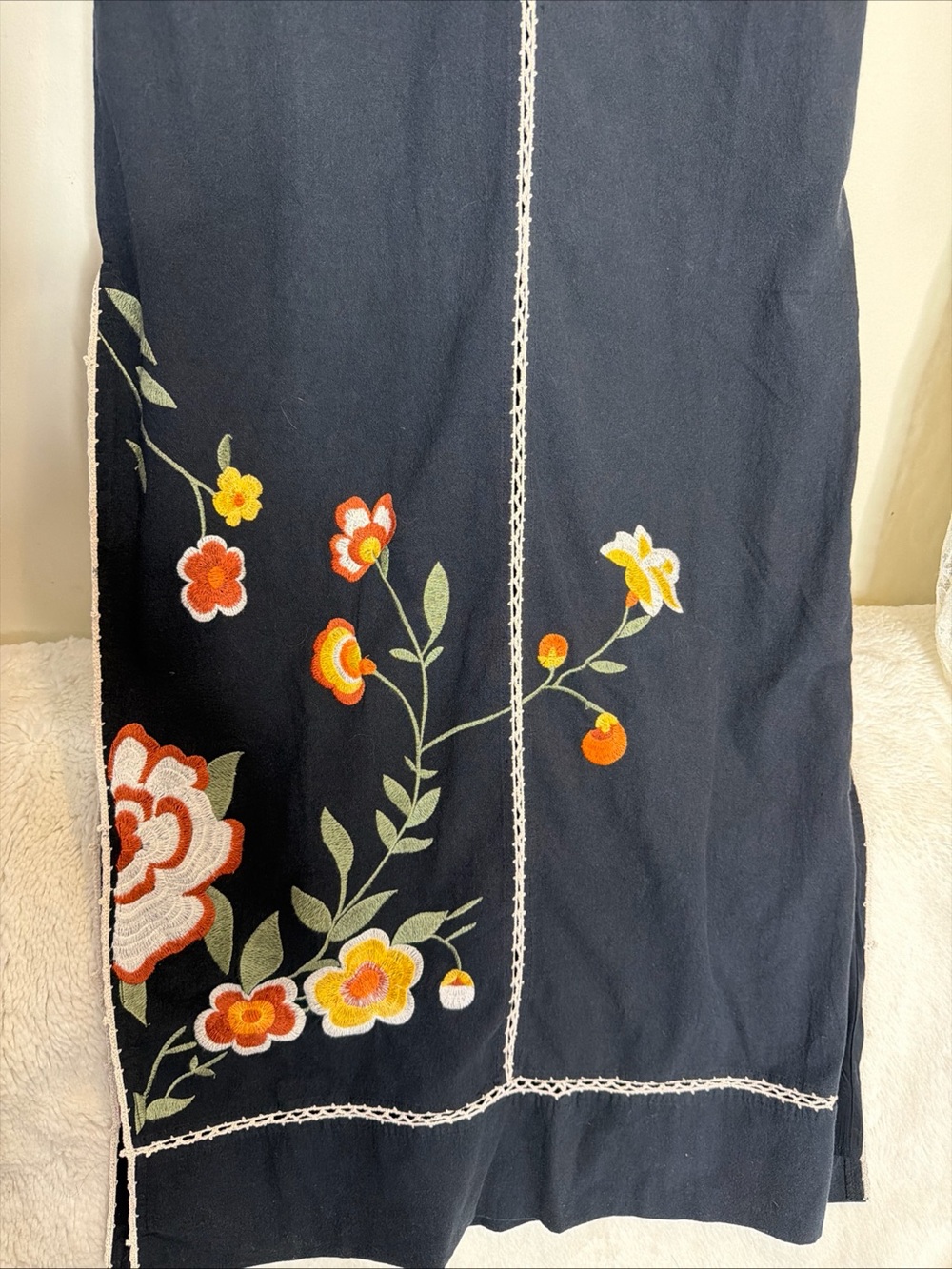 Free People Bo Embroidered Sleeveless Tie Waist Maxi Dress S - Picture 7 of 10